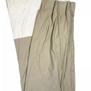 2 Custom Made Drapes Pinch Pleat Curtains Panels Thibaut Laos Beige Fabric Tan